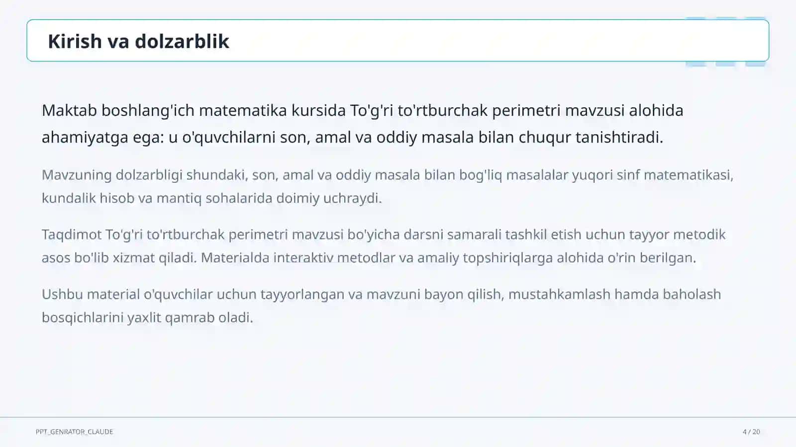To'g'ri to'rtburchak perimetri (2-sinf) 4