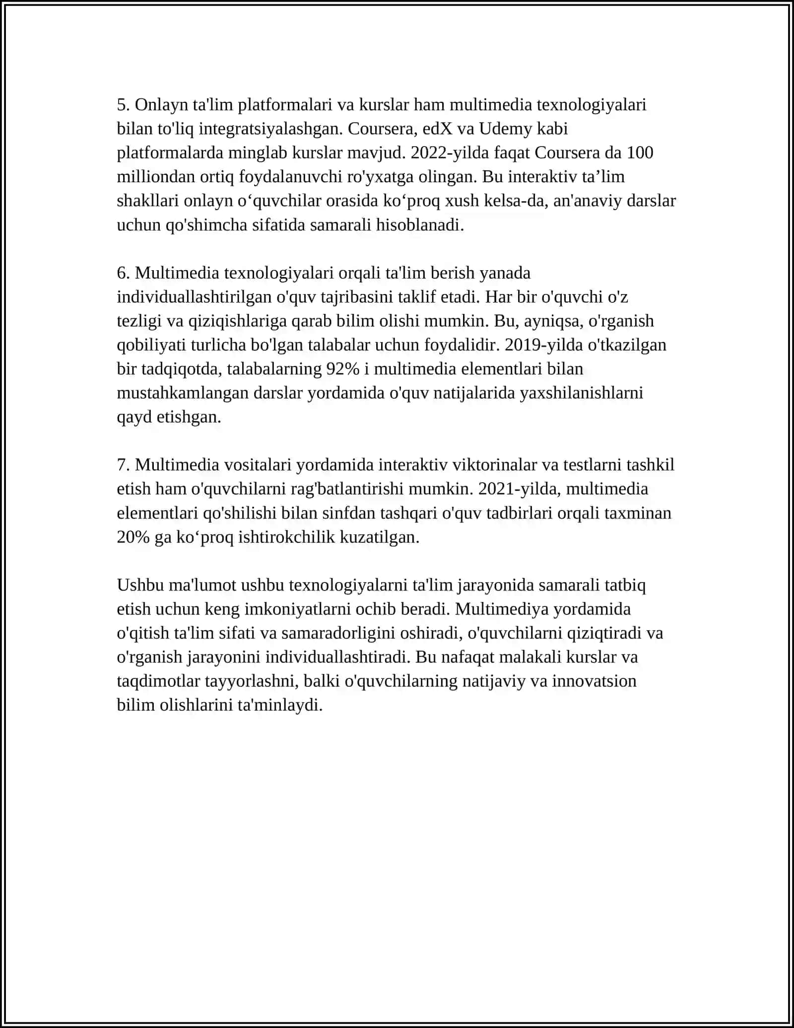 SAVOD OʻRGATISHDA PEDAGOGIK TEXNOLOGIYALARNI QOʻLLASH 4