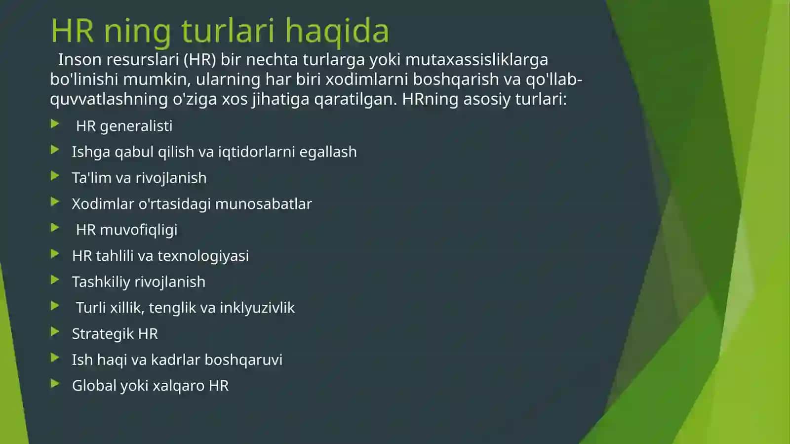 HRning turlari va uning vazifalari 4