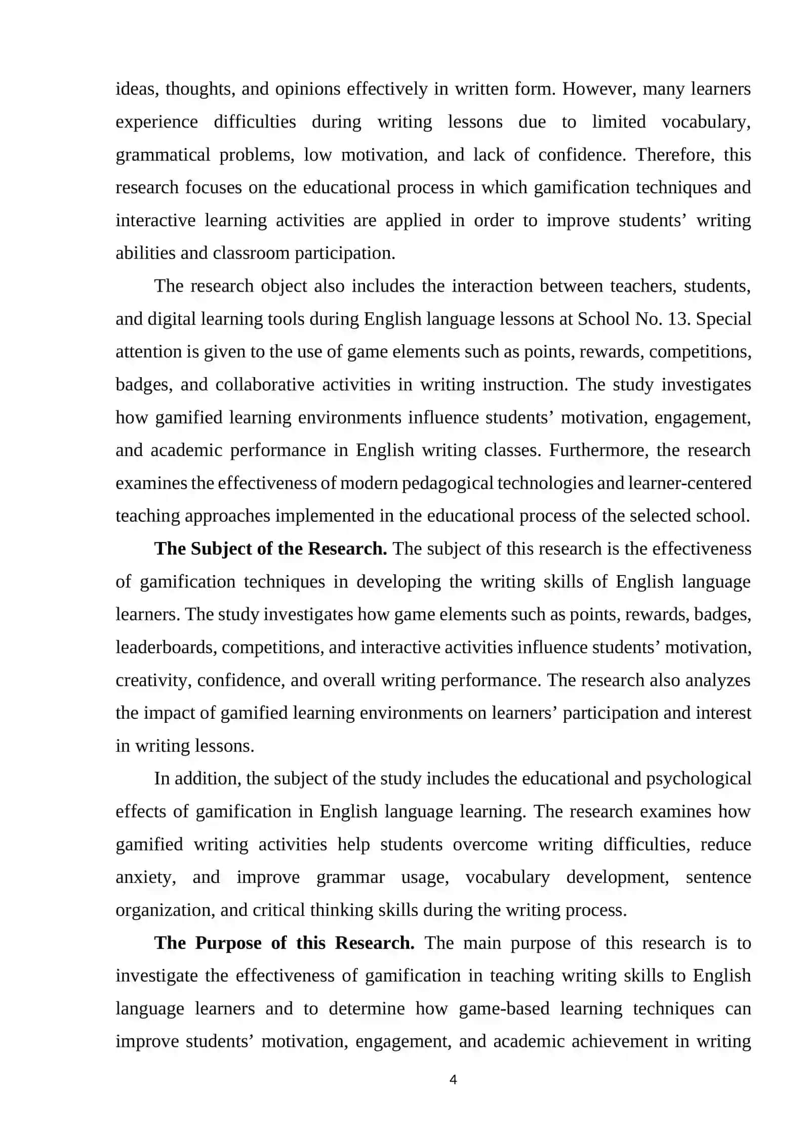 The Effectiveness of Gamification in Teaching Writing to English Language Learners 4