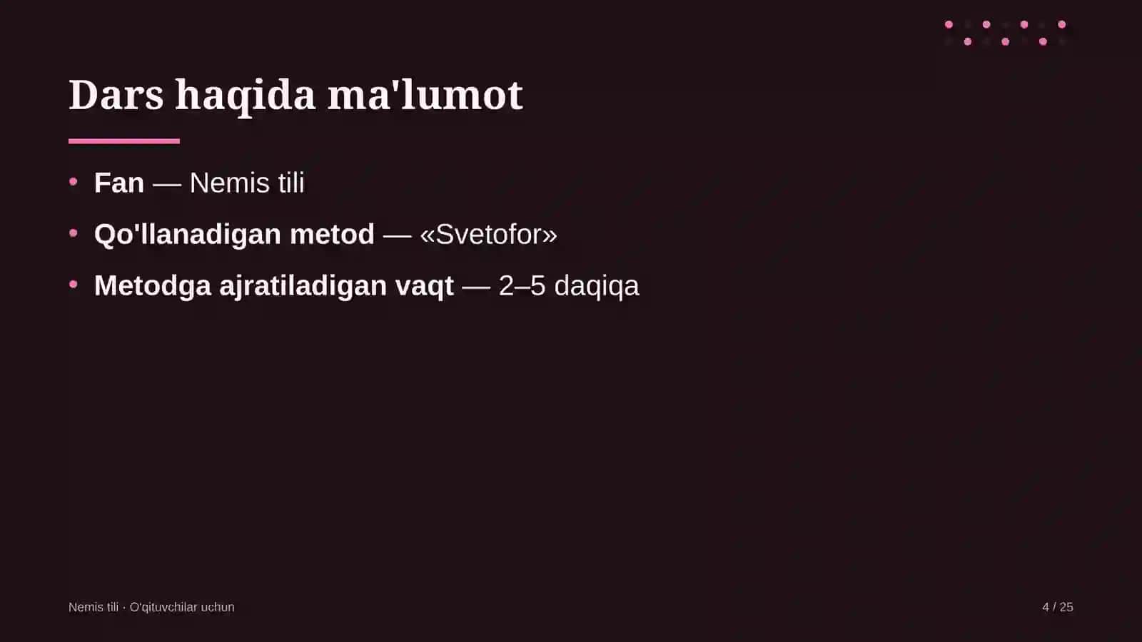 nemis tili darslarida svetofor metodidan foydalanish 8811 4