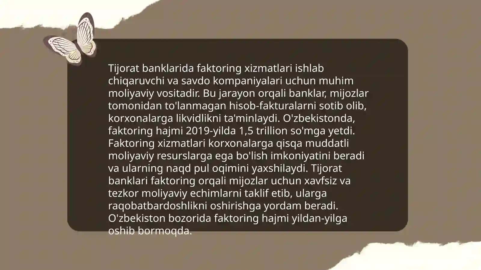 Faktoring operatsiyalari - Fayziyeva Gavhar 4