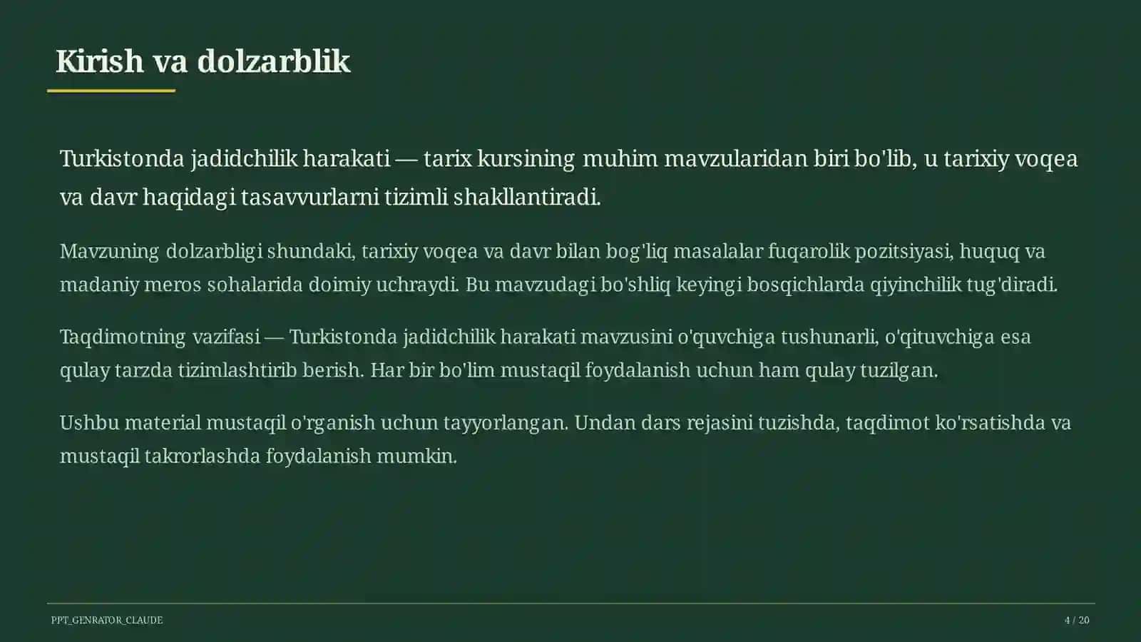 Turkistonda jadidchilik harakati (9-sinf) 4