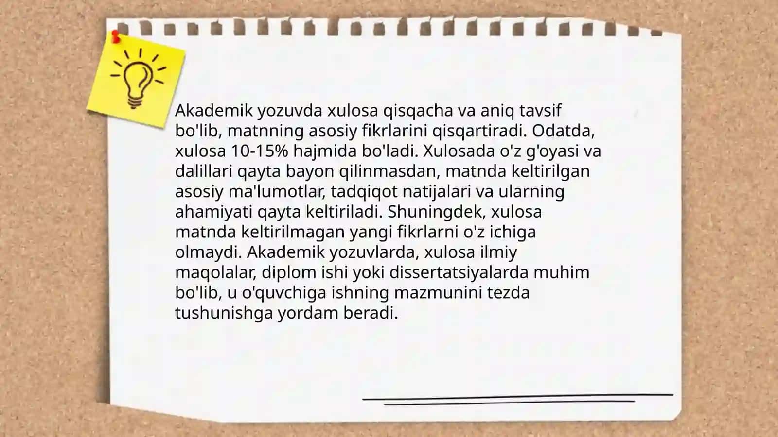 Xulosa yozish usullari 4
