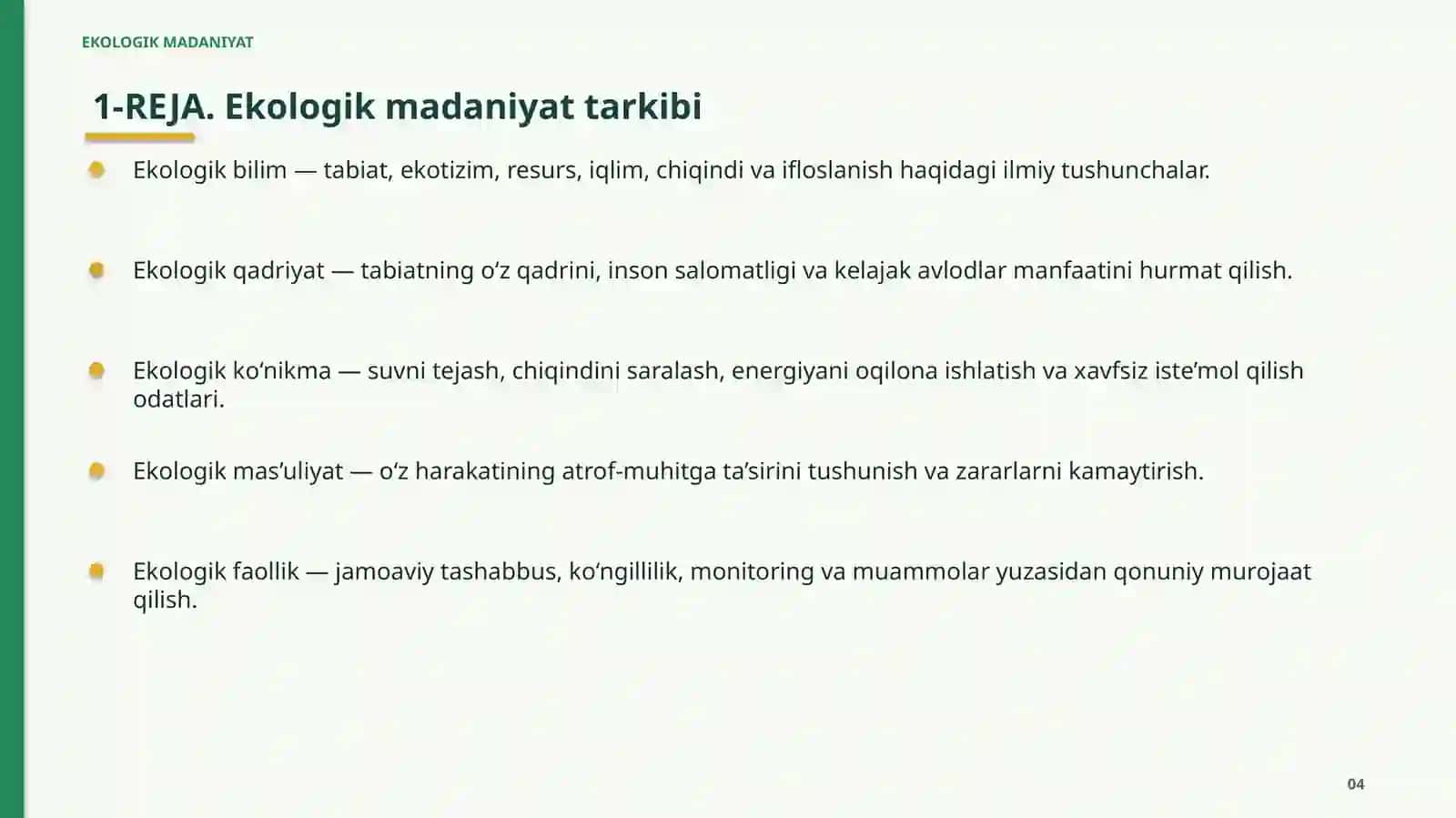 EKOLOGIK MADANIYAT 4