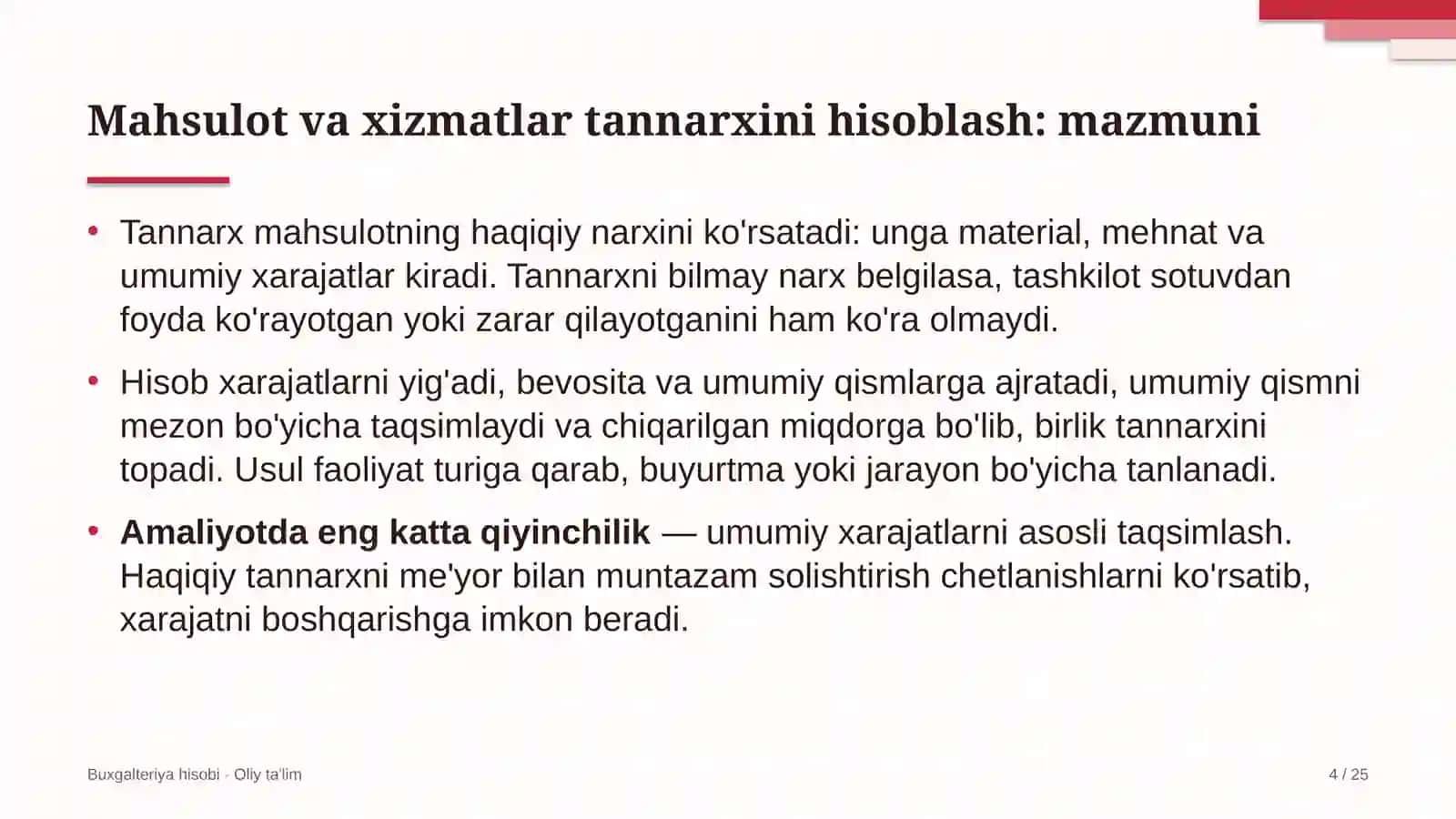 quvur transportida mahsulot va xizmatlar tannarxini hisoblash 3064 4