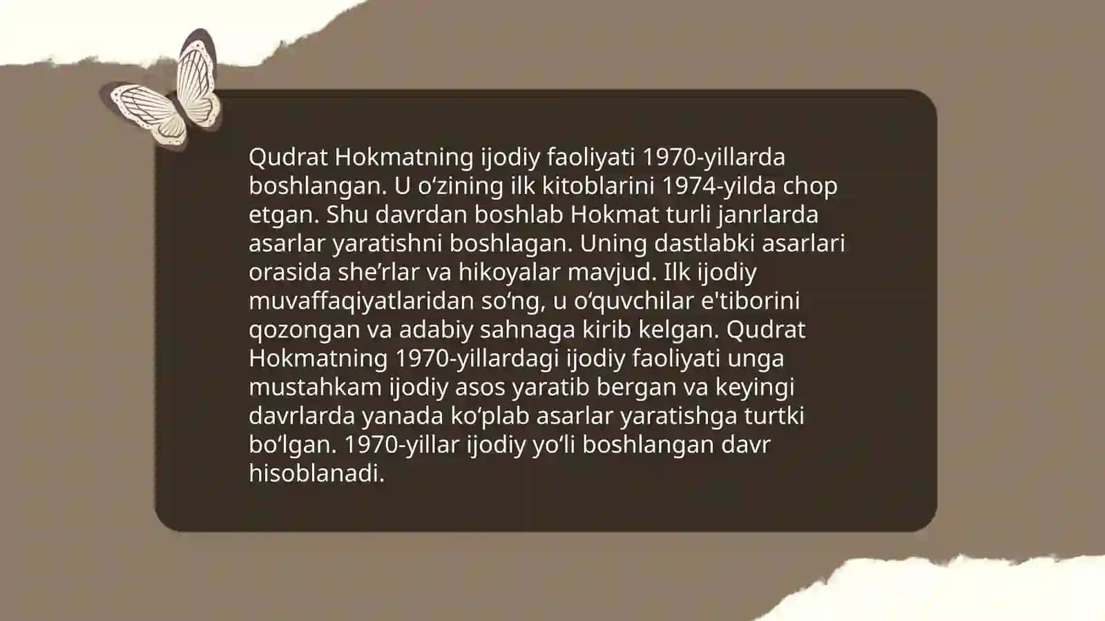 Qudrat Hokmatni hayoti va ijodi 4