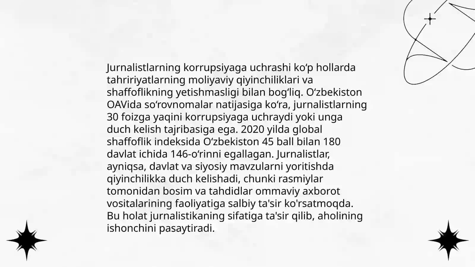 Ommaviy axborot vositalarida korrupsiyaning sabablari 4