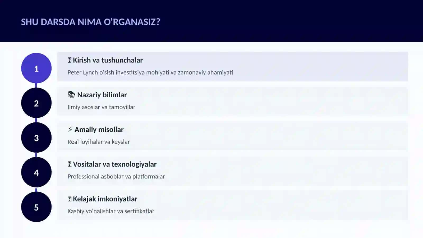 Peter Lynch o'sish investitsiya 4