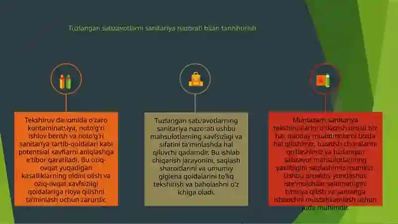 Tuzlangan sabzovotlarni sanitariya jixatdan tekshirish 4