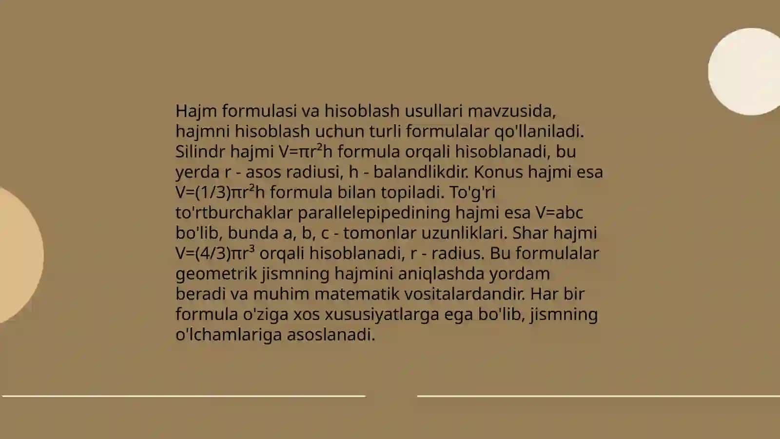 Oʻtmas burchakli brus hajmini aniqlash 4