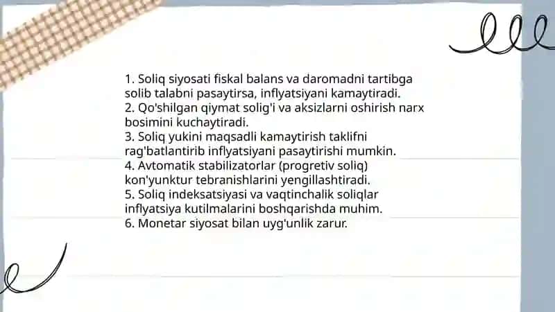 Iqtisodiyotni tartibga solishda soliqlarning o’rni va ahamiyati 4