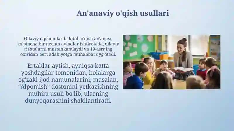 Oilada kitobxonlik muhitni shakllantirish,an'anaviy va innavatsion yondashuvlar 4