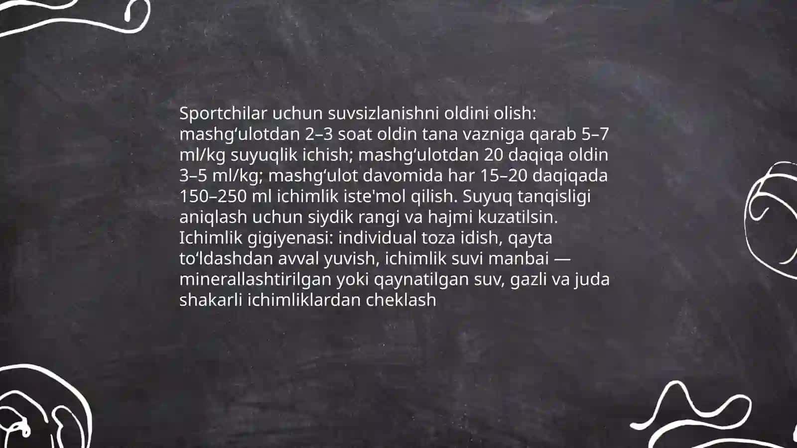 Jismoniy tarbiya va sport mashg'ulotlari davrida ovqatlanish gigiyenasi 4