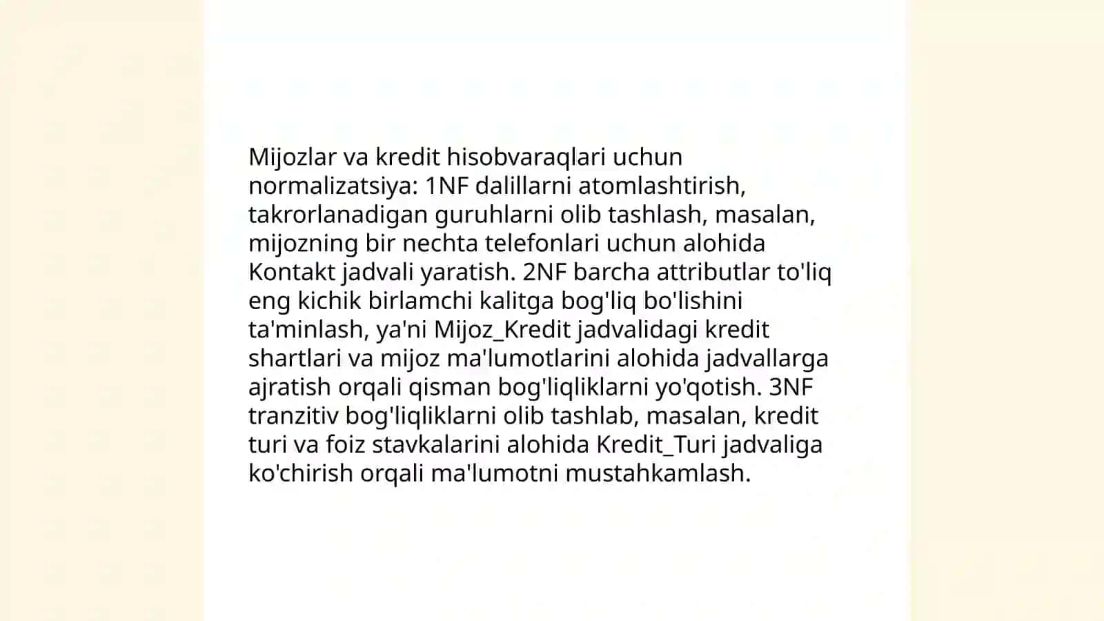 Bank mijozlari va kredit hisobini yuritish tizimi 4