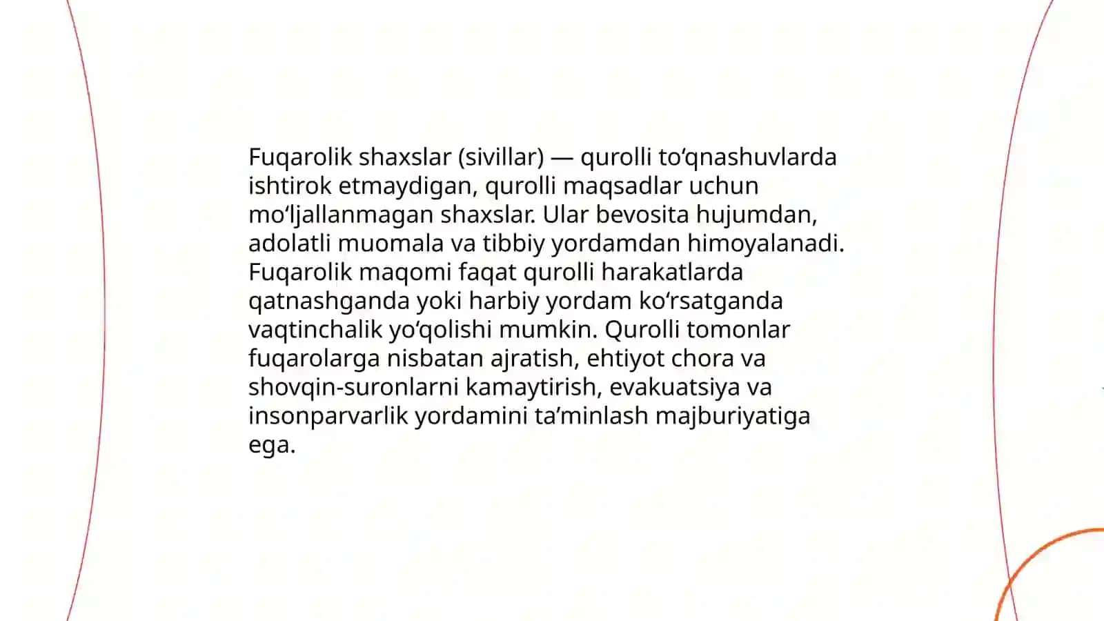 Qurolli to‘qnashuvlar huquqiga daxldor bo‘lgan shaxslar va ob’ektlarning asosiy toifalari 4
