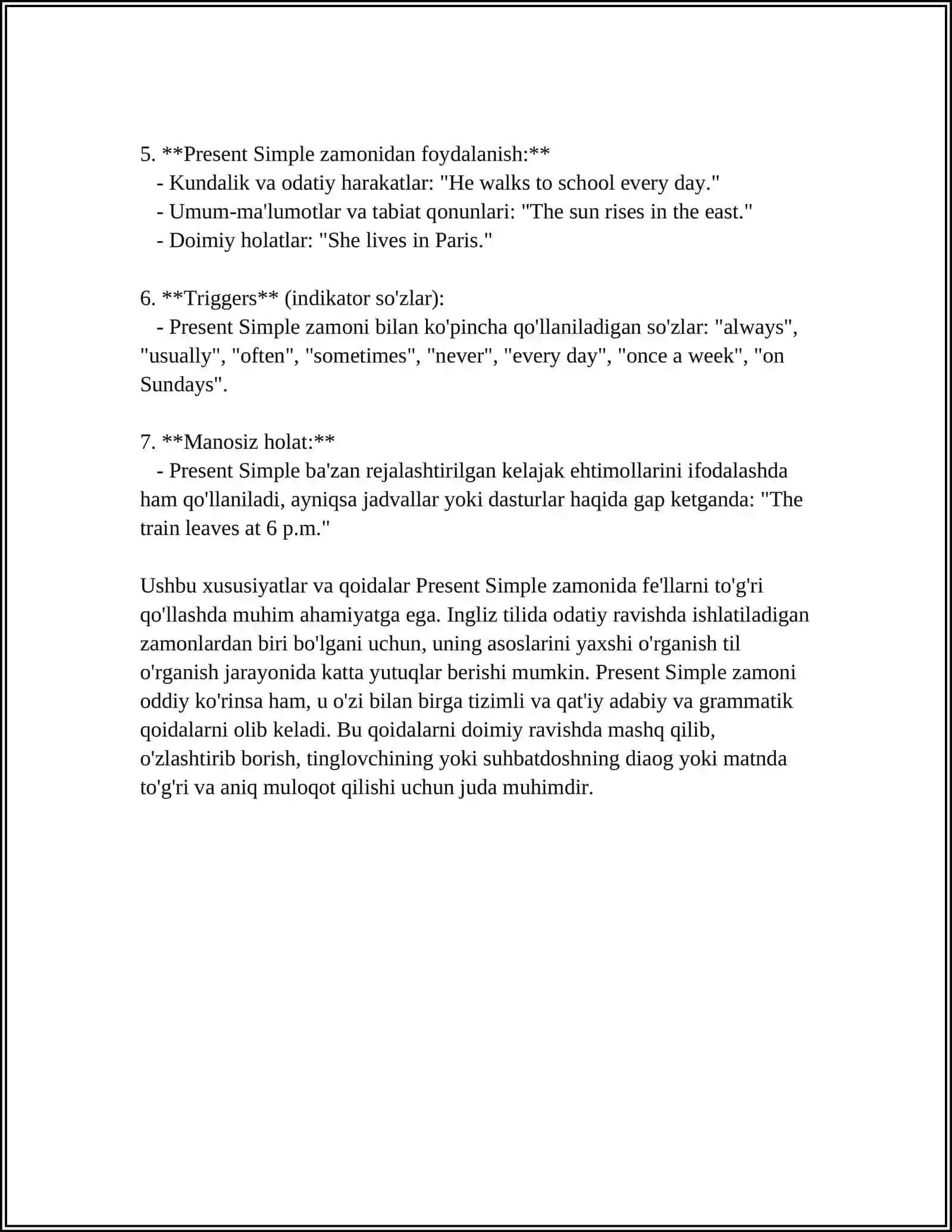 PRESENT SIMPLE, ADVERBS OF FREQUENCY 4