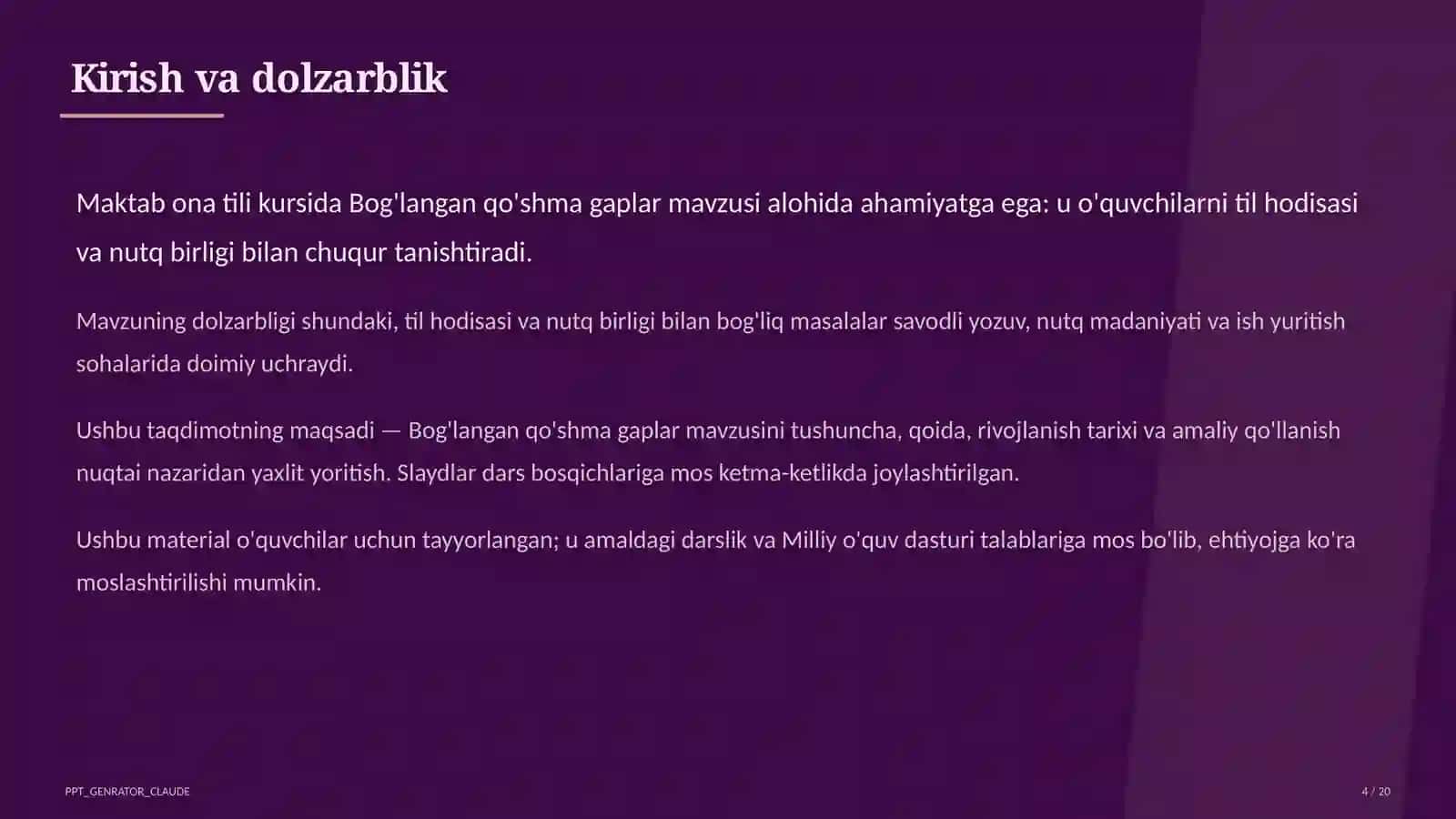Bog'langan qo'shma gaplar (9-sinf) 4