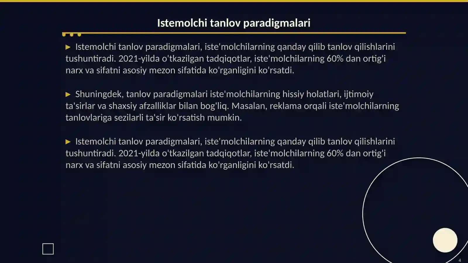Istemolchi xulq atvori va tanlov paradokslari 4