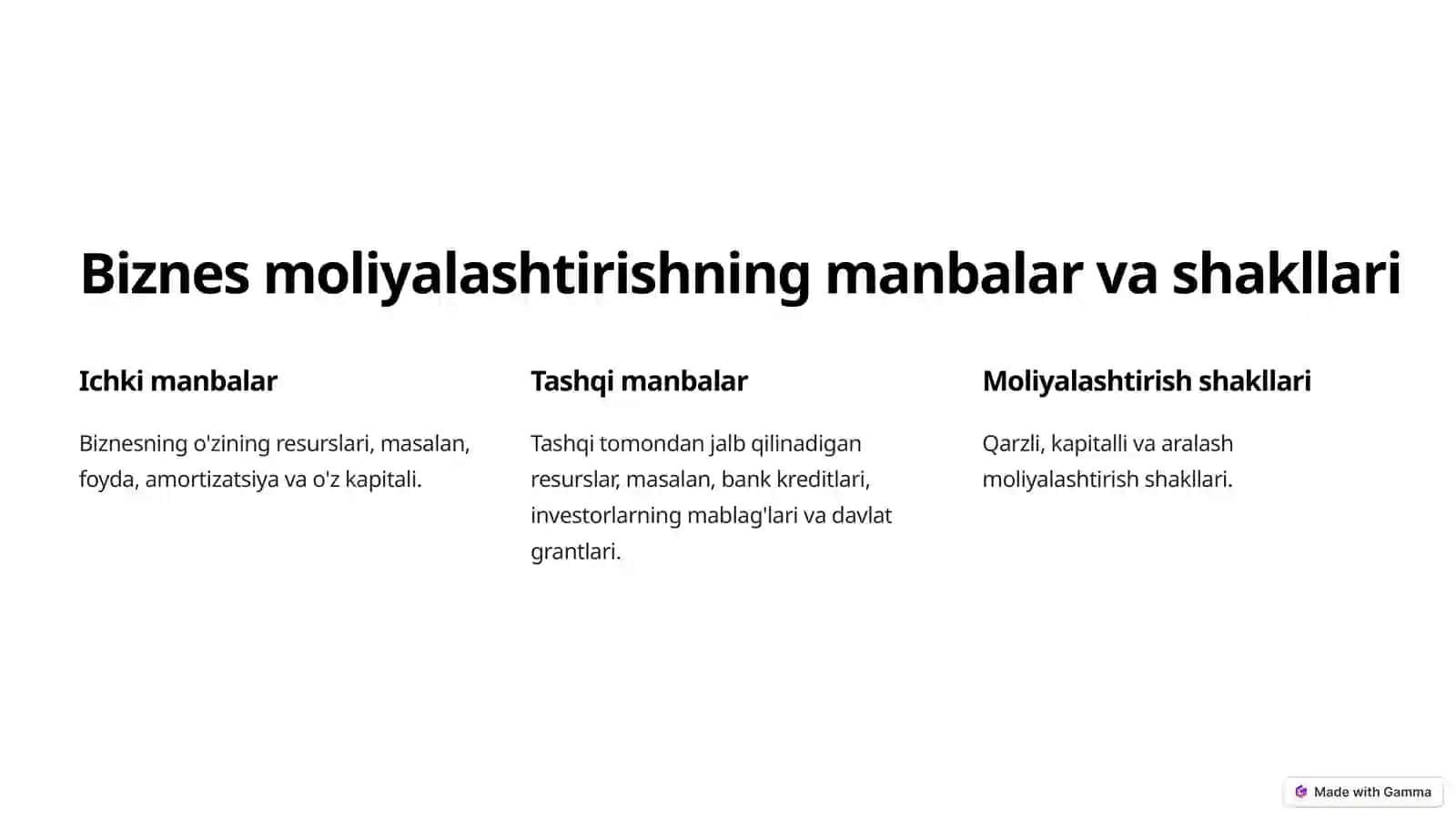Biznesning moliyaviy faoliyati va kredit bilan taminlash shakllari 4