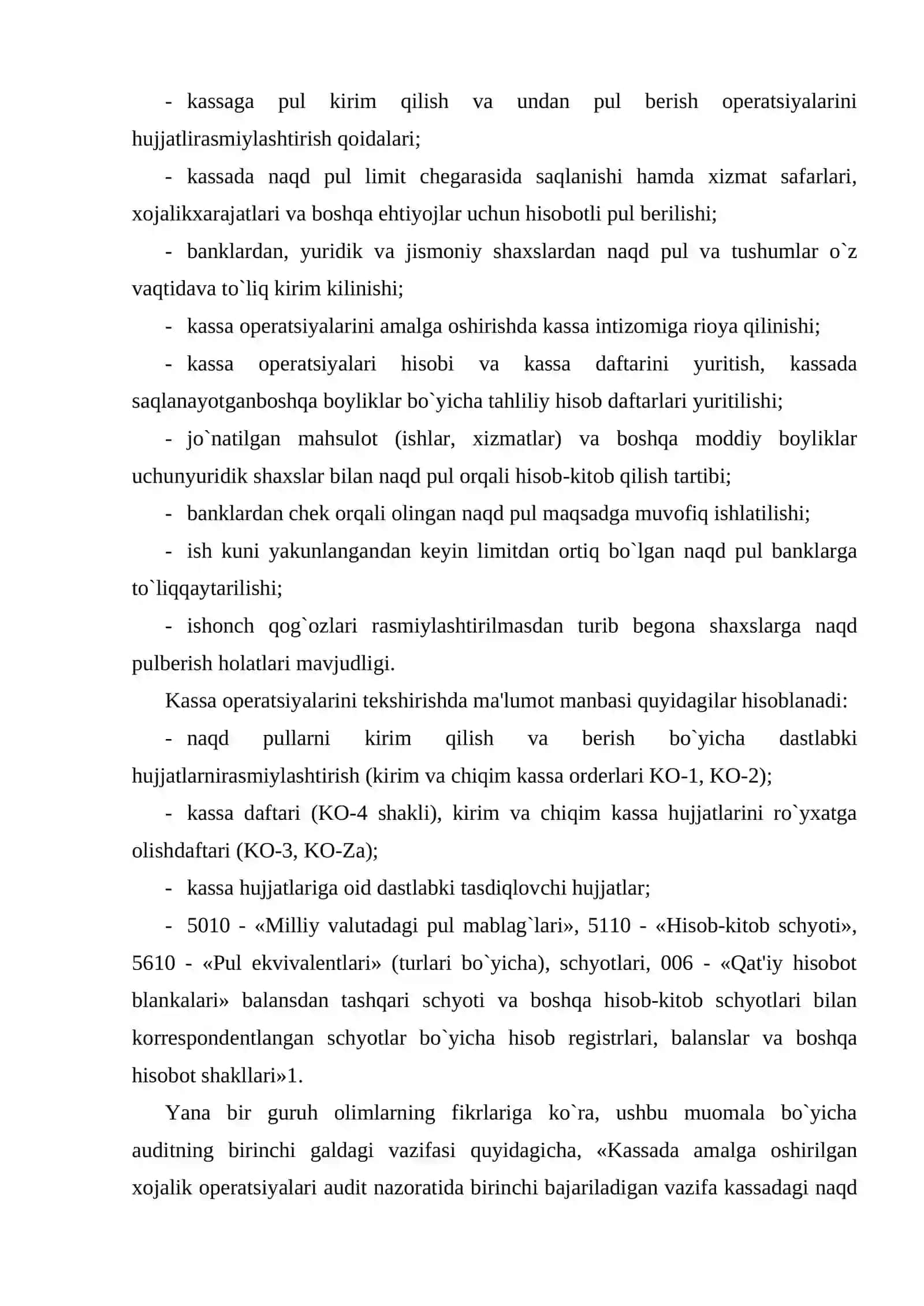 Pul mablag’lari harakati bilan bog’liq muomalalar auditining uslubi 4