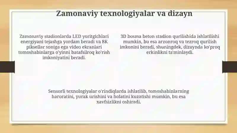 Zamonaviy stadionlar va ko'p maqsadli zallar 4