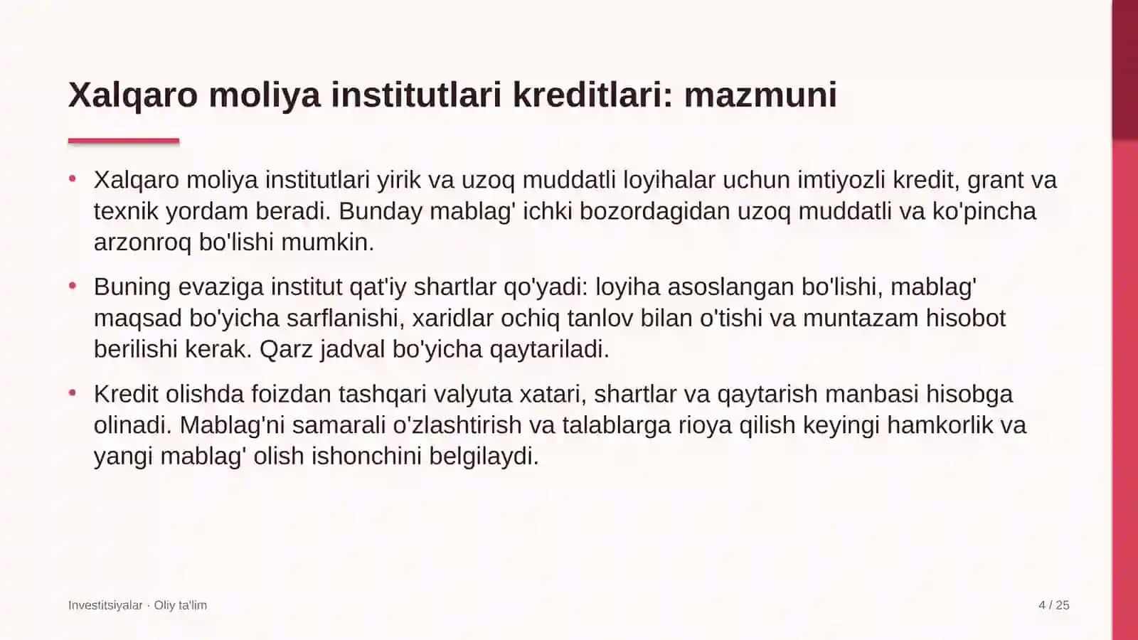 Dezinfeksiya xizmatlarida xalqaro moliya institutlari kreditlaridan foydalanish 4