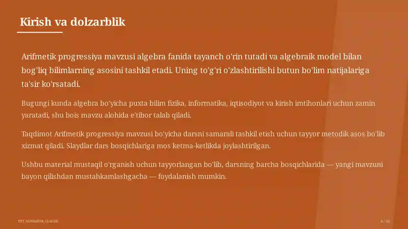 Arifmetik progressiya (9-sinf) 4