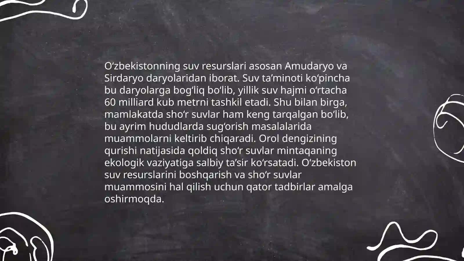 O‘zbekiston sharoitida sho‘r suvlarni chuchuklashtirish g‘oyasini yaratish 4