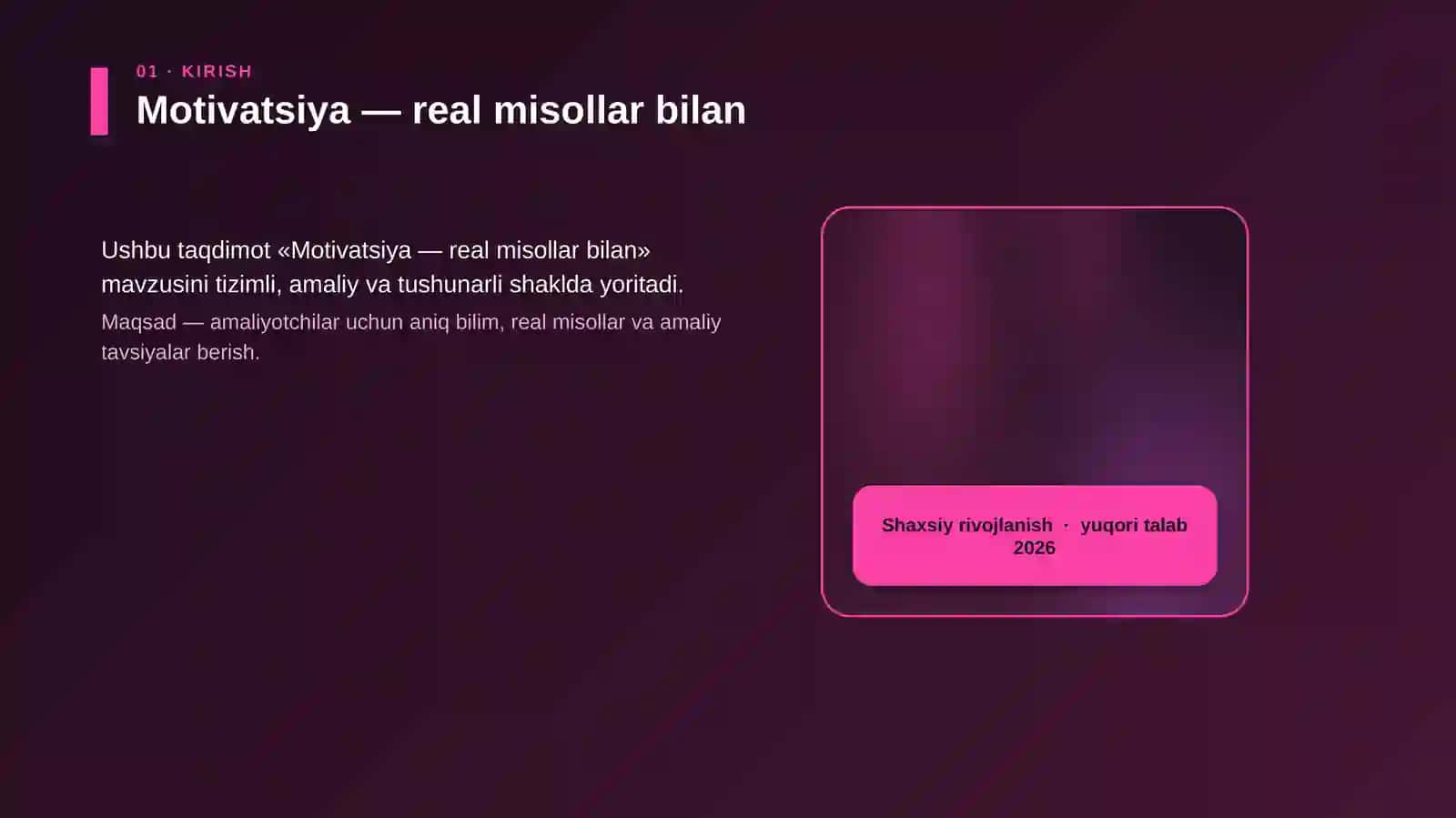 Motivatsiya — real misollar bilan 4