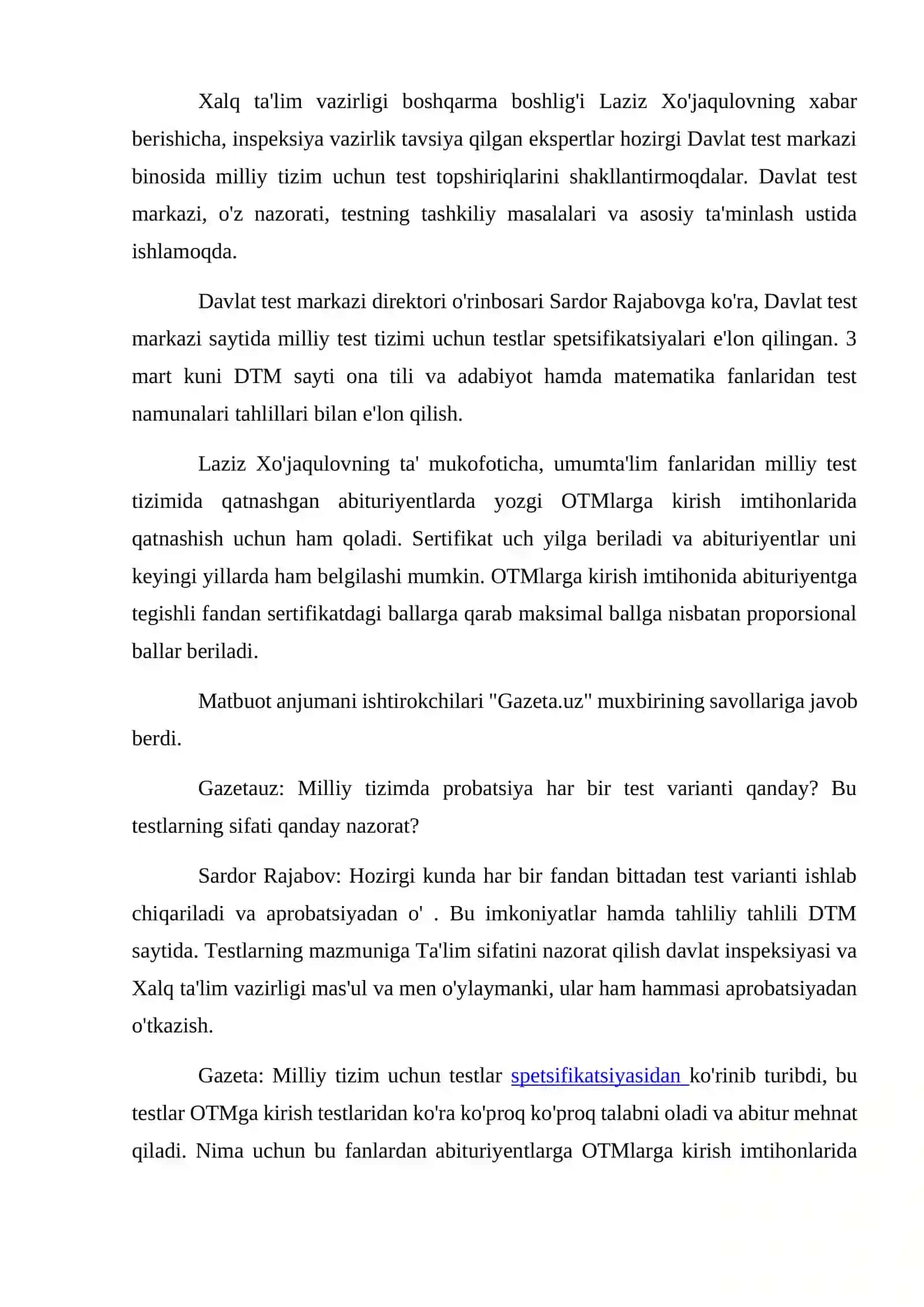 OTMga kirishda test joriy etish 4