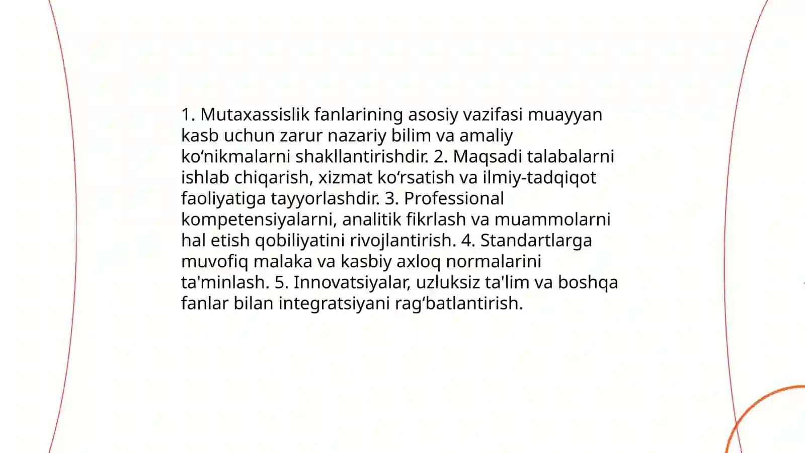 Mutaxassislik fanlarining predmeti va vazifalari 4