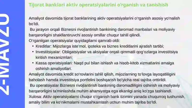 Malakaviy Amaliyot Hisoboti 4