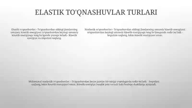 Elastik Va Noelastik To'Qnashuv 4