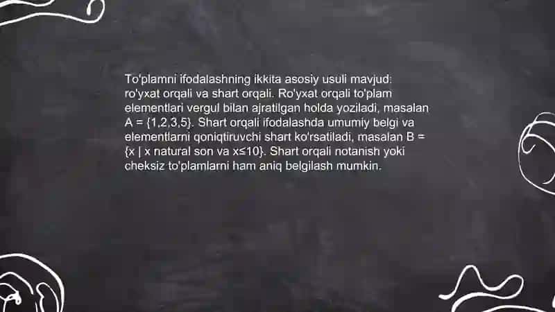 To'plamlar ustida amallar 4