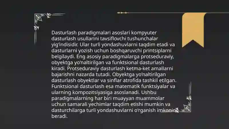 Multiparadigmali dasturlash tillari 4