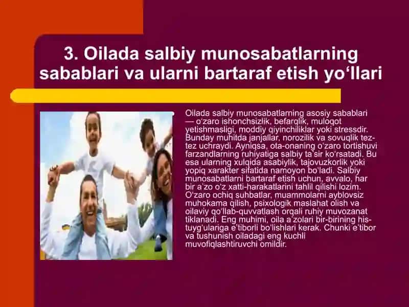Oilada shaxslar aro munosabatlar 4