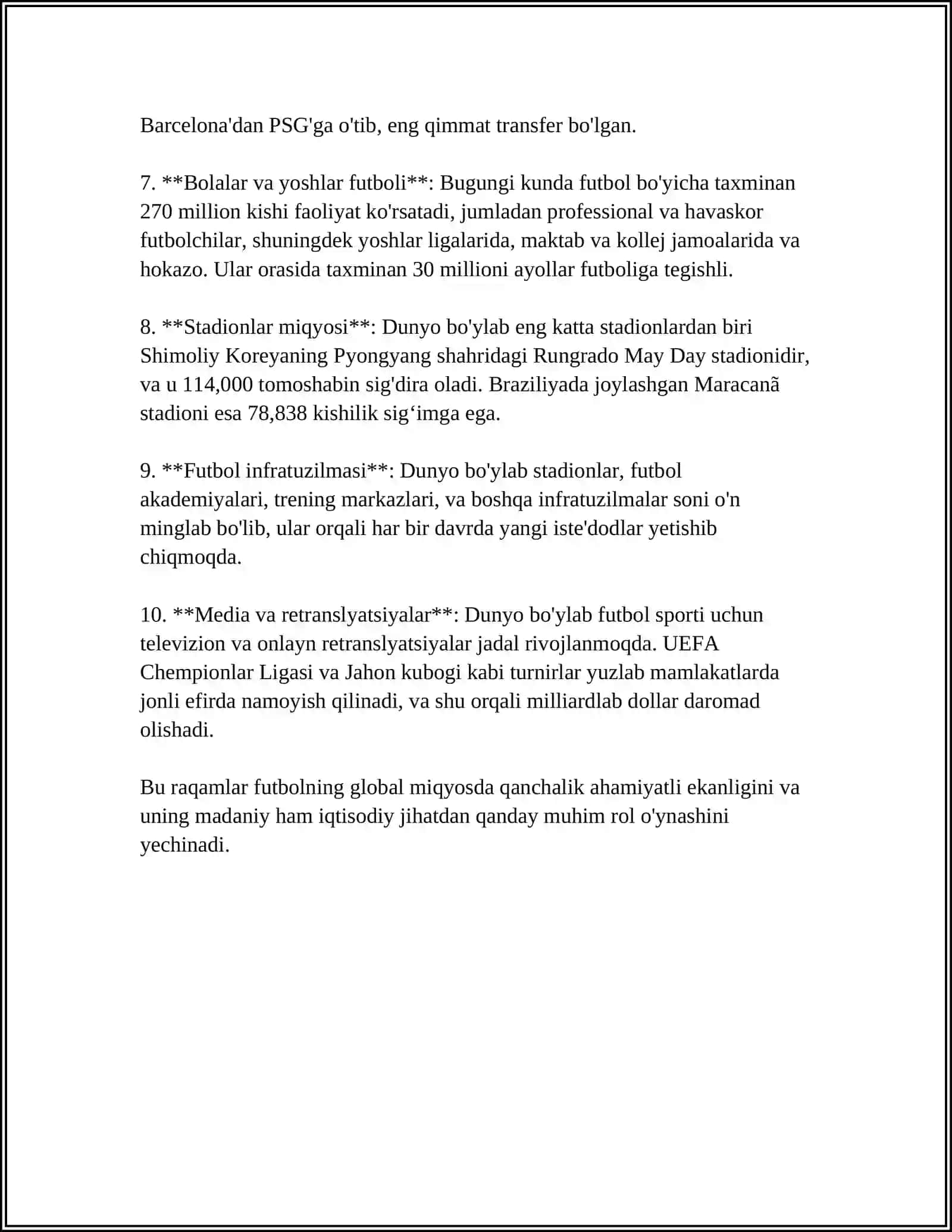 O'ZBEKISTONDA FUTBOL SPORTINING KIRIB KELISHI 4