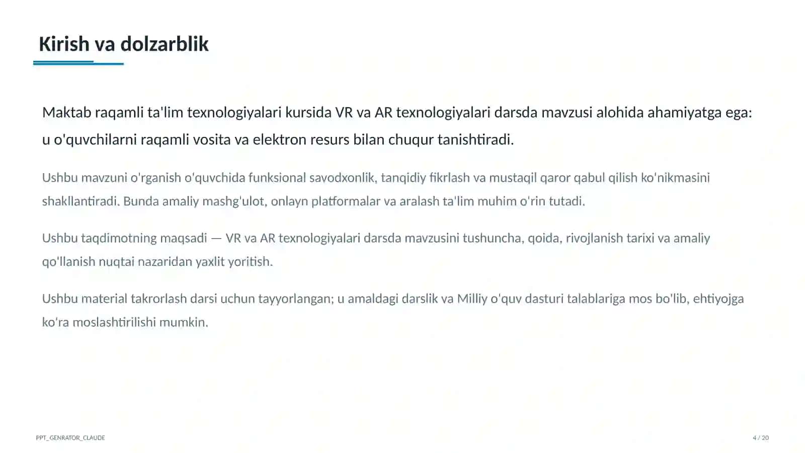 VR va AR texnologiyalari darsda 4