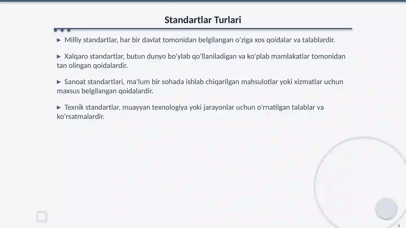 Standartlar: Muhim Asoslar va Ularning Turlari 4