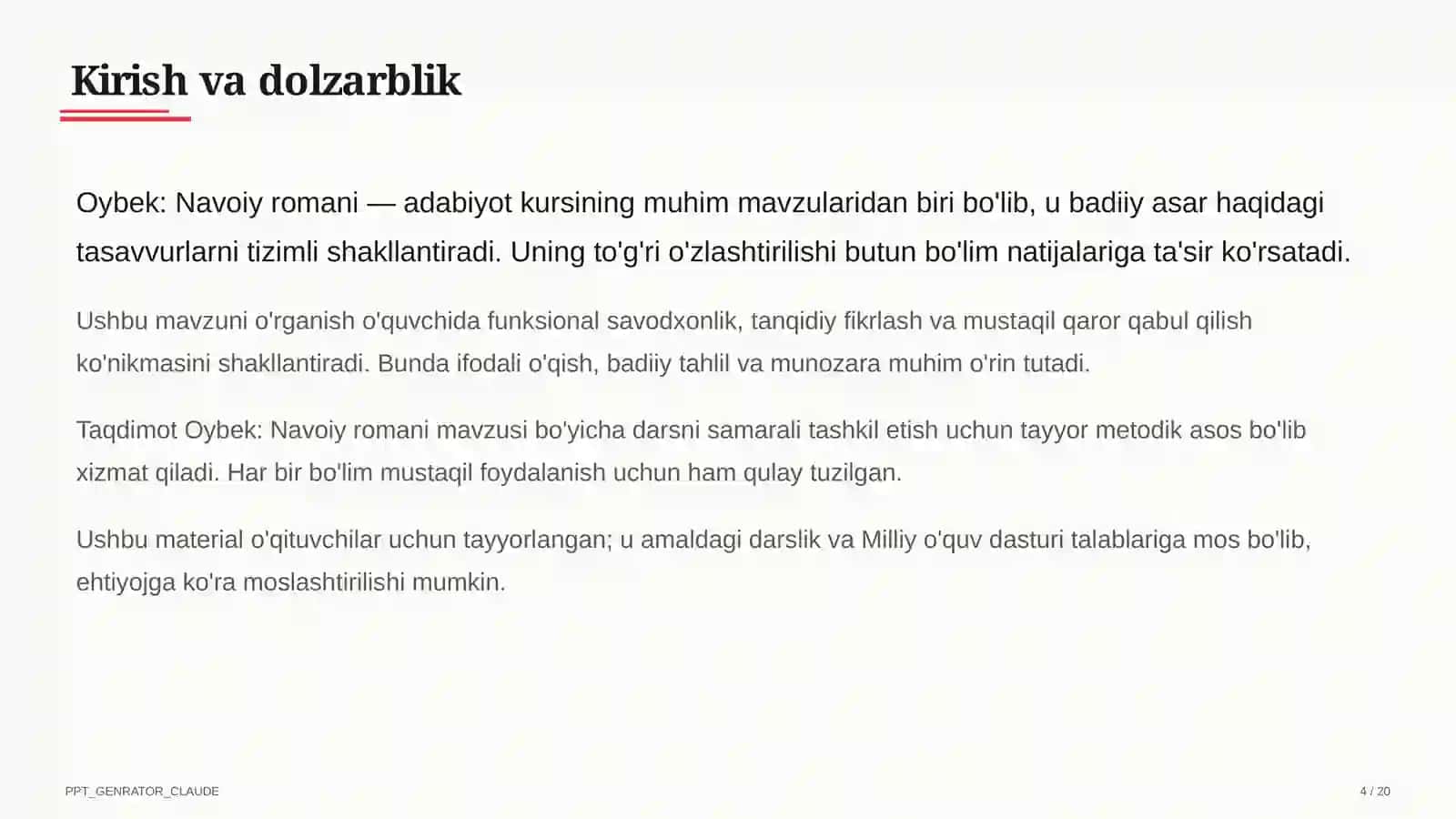 Oybek: Navoiy romani (10-sinf) 4