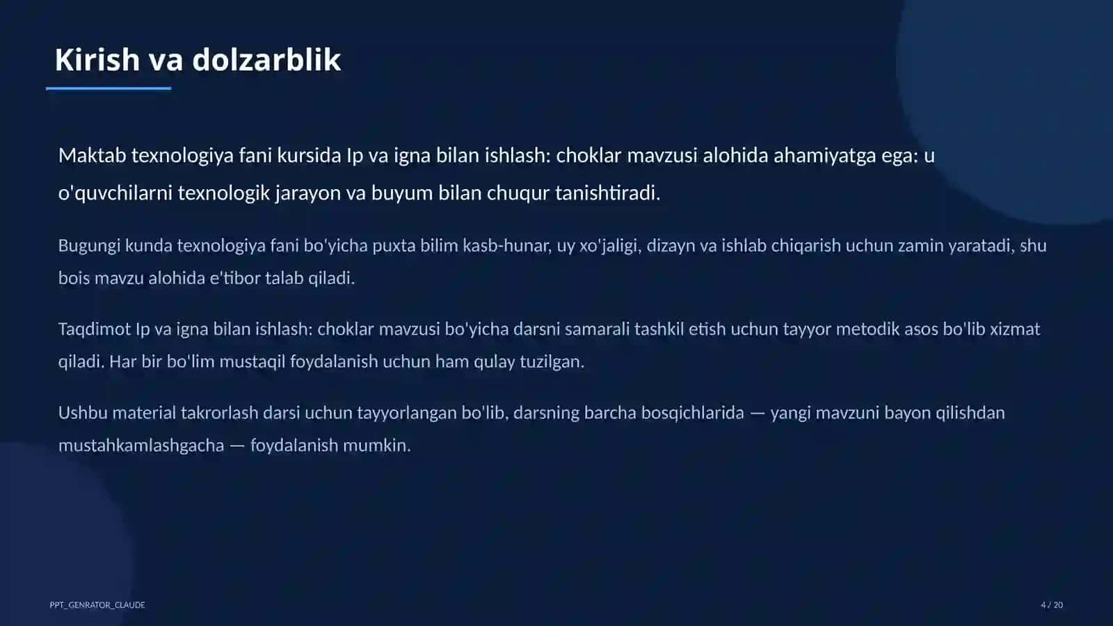 Ip va igna bilan ishlash: choklar (3-sinf) 4