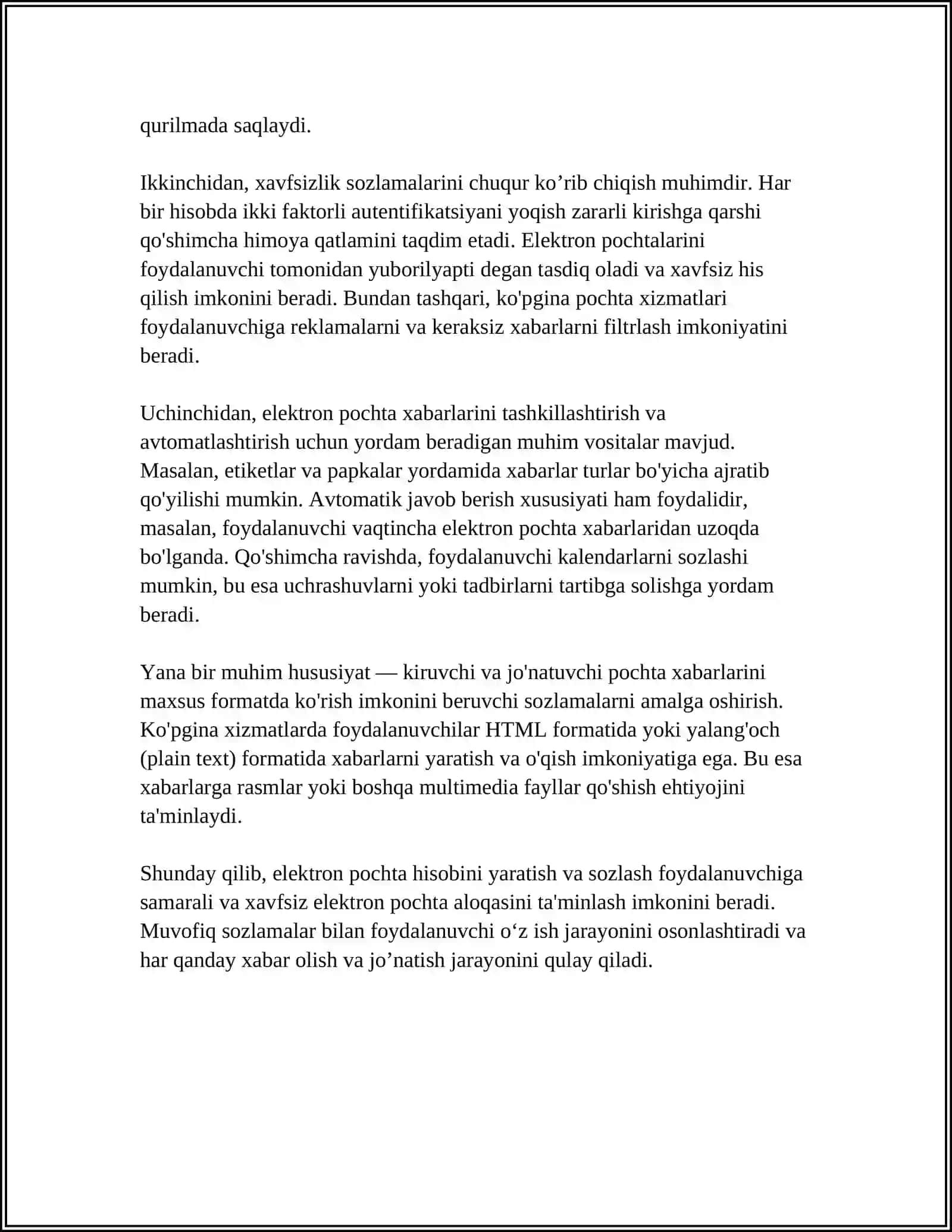 ELEKTRON POCHTA ORQALI TURLI XIL AXBOROTLARNI JONATISH VA QABUL QILISH 4