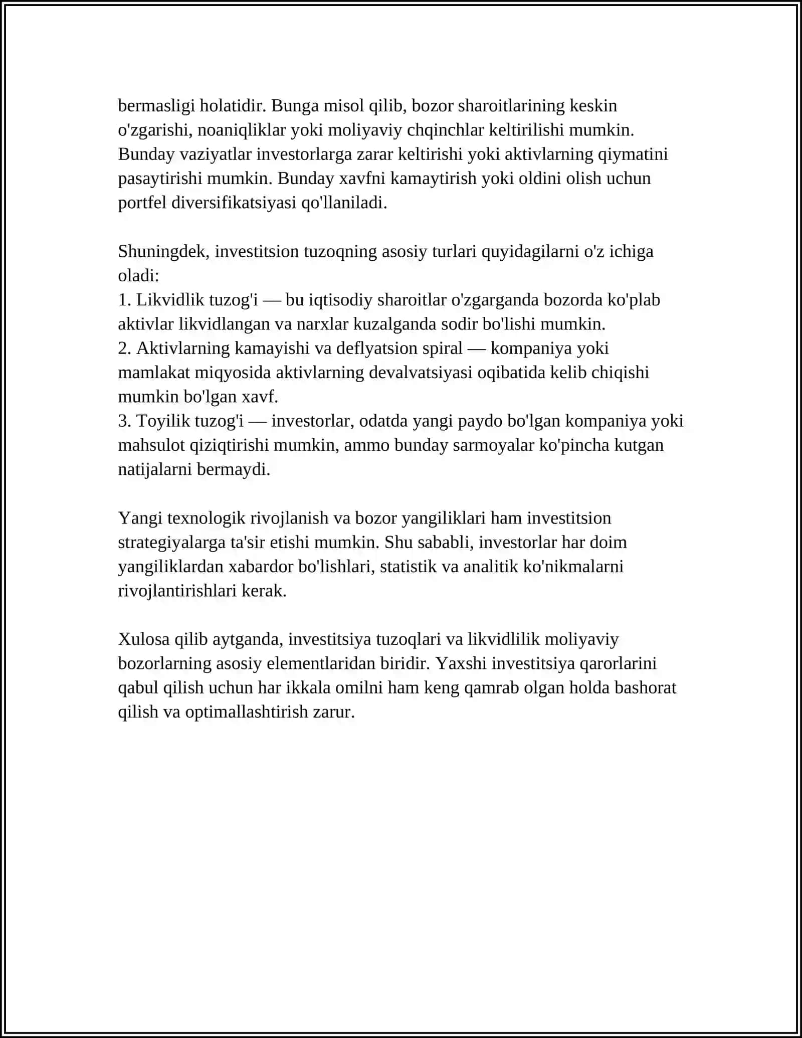 Likliklilik va Investitsiya Tuzoqining Nazariy Asoslari 4