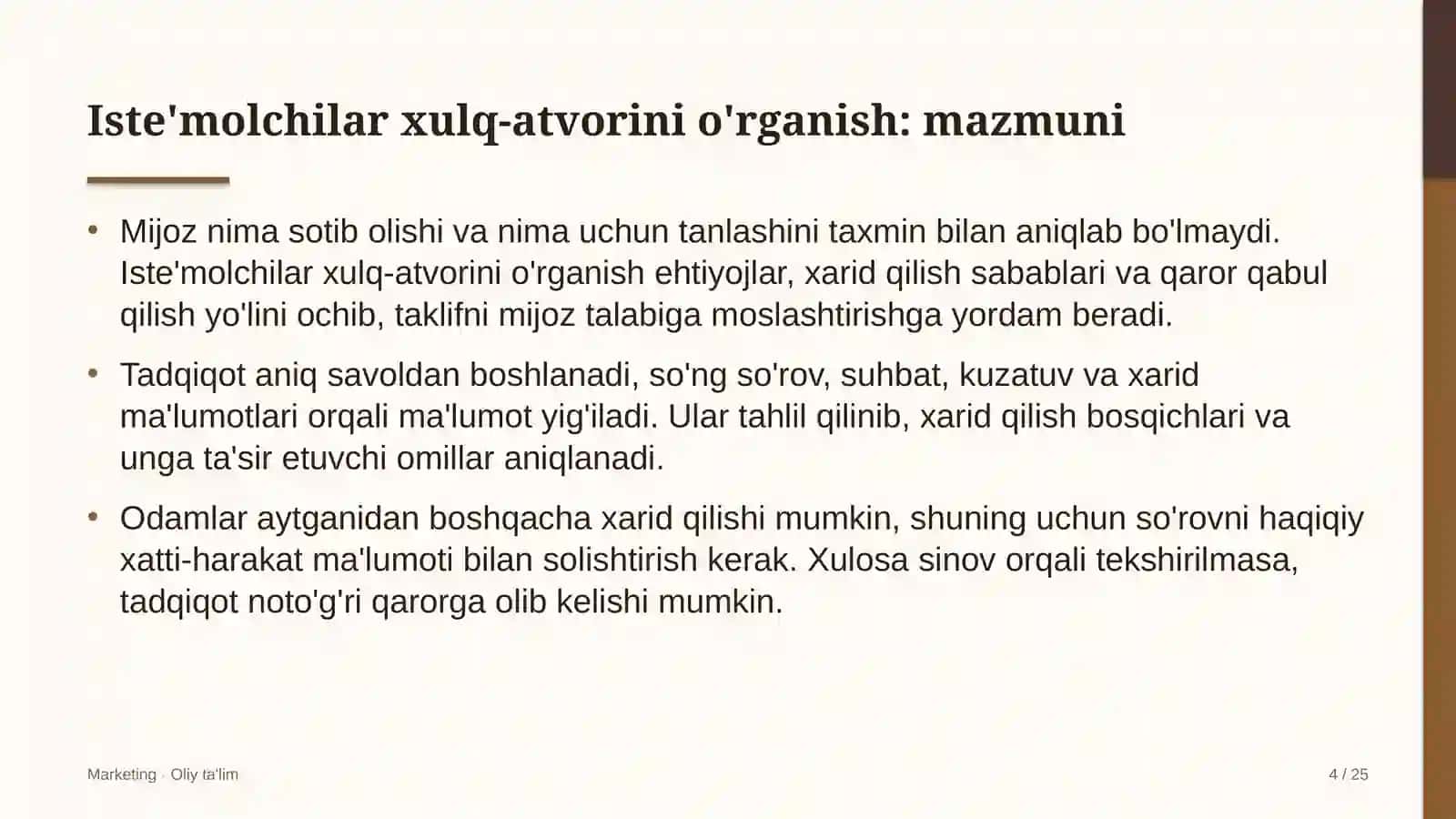Kardiologiya markazlarida iste'molchilar xulq-atvorini o'rganish 4