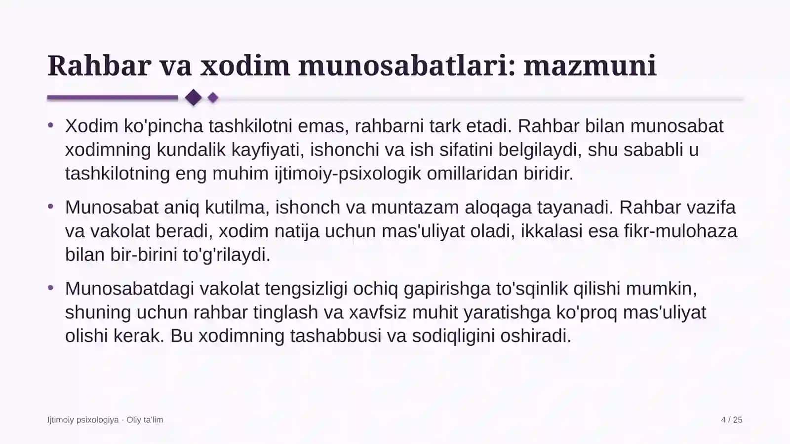 Yilqichilikda rahbar va xodim munosabatlari psixologiyasi 4