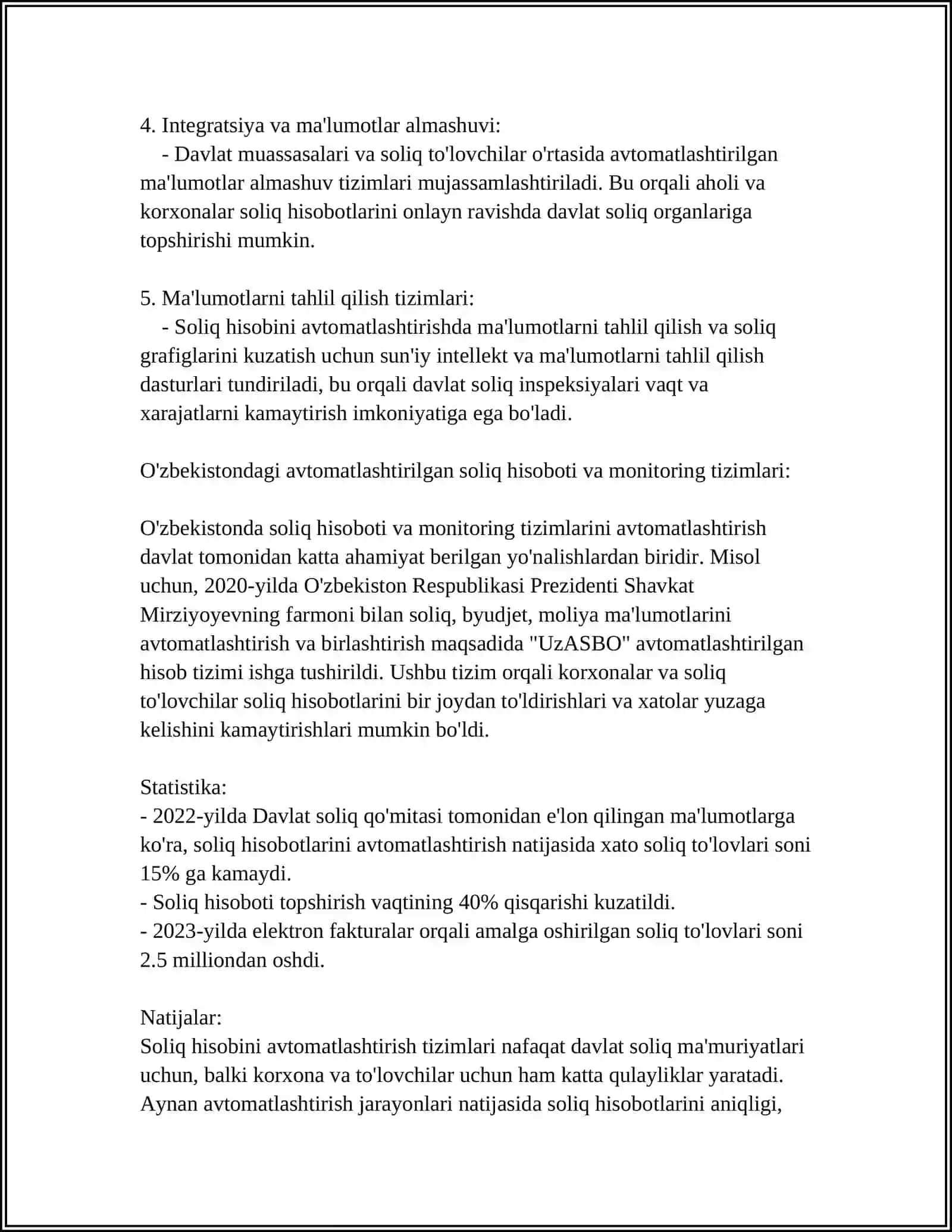 SOLIQ HISOBINI AVTOMATLASHTIRISH TIZIMLARI 4
