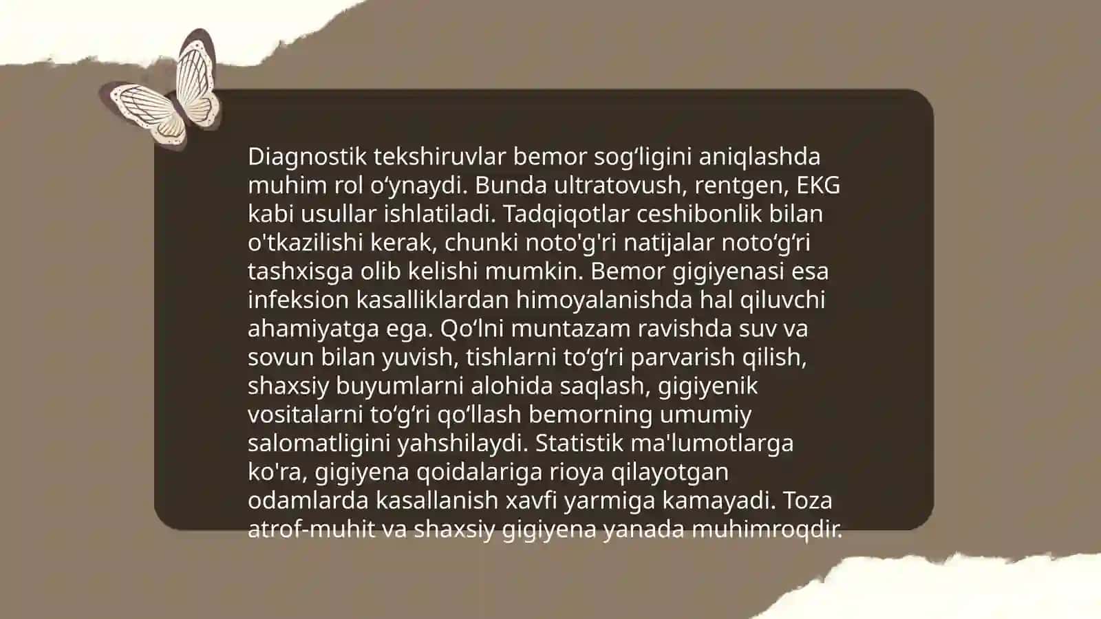 Bemor gigiyenasi. Bemorni diagnostik tekshiruvlarga tayyorlash 4