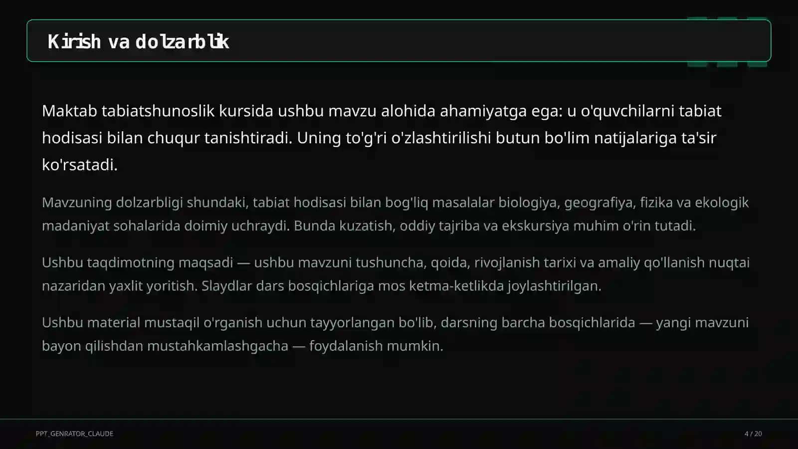 Hayvonlarning turlari: sutemizuvchilar, qushlar, baliqlar (3-sinf) 4