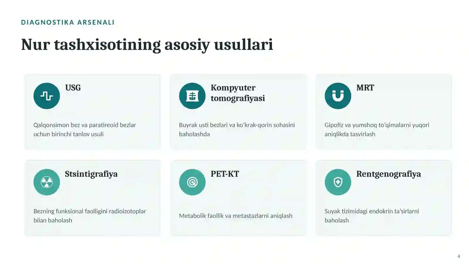 Endokrin tizim kasalliklari nur tashxisoti — zamonaviy diagnostika 4